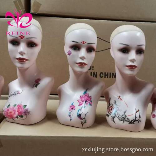 European beauty scarf hat display props mannequin wig with chinese styles  head realistic mannequin head